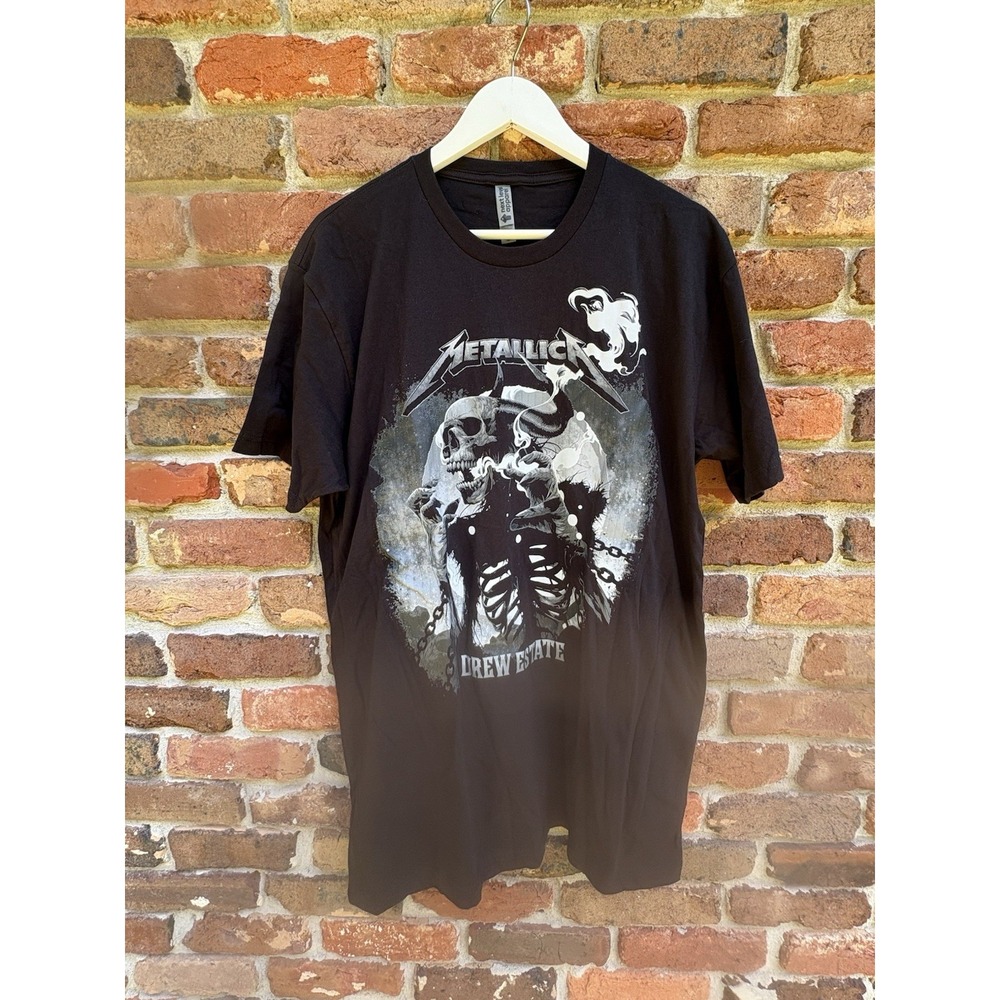 Metallica Drew Estate Blackened Cigar T-Shirt Men's XL Skeleton Graphic Black